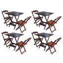 Ver imagem 1 de Kit 4 Conjuntos De Mesa Dobravel Com 2 Cadeiras De Madeira 70X70 - Imbuia - Marrom