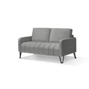 Ver imagem 2 de Sofá Living Savana 2 Lugares C/ Pé de Ferro Preto 1,58 Mts Veludo Cinza - Espuma D-28