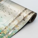 Ver imagem 5 de Adesivo de Porta - Lagoa, Árvores e Flores