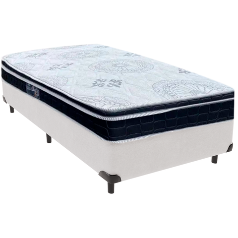 Cama Box e Colchão Orthosono D33 com Pillow Top Solteiro Anjos: Branco