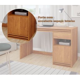 Esrivaninha Mesa Estudos Quarto 120cm Gaveta Porta Branco - 6