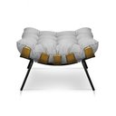 Ver imagem 2 de Puff Costela Suede Cinza Base Metálica Pallazio