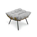 Ver imagem 1 de Puff Costela Suede Cinza Base Metálica Pallazio