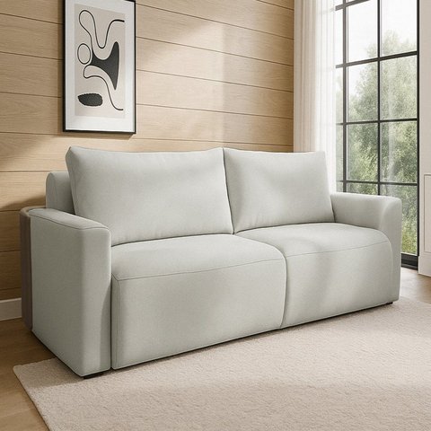 Sofá Cama Nature 2,40 m Retrátil e Reclinável com Couro Sintético
