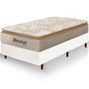 Ver imagem 1 de Cama Box Branca + Colchão Solteiro Mendoza Molas Ensacadas Pillow Top 88x188x71cm - Extra Macio