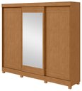 Ver imagem 1 de Guarda-roupas Casal Nice 3 Portas 1 Espelho 4 Gavetas Flex com Pés - Lopas Amendoa Clean