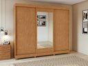 Ver imagem 7 de Guarda-roupas Casal Nice 3 Portas 1 Espelho 4 Gavetas Flex com Pés - Lopas Amendoa Clean