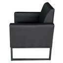 Ver imagem 4 de Poltrona Decorativa Estilo Industrial Recepção Base de Metal Corino Preto