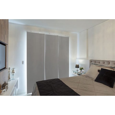 Persiana Painel (2,40Lar. x 2,25Alt.) Tecido Blackout Cinza- Vogaflex