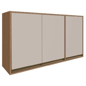 Armario Aereo Cozinha 3 Portas 2 Prateleiras 120x67cm Rimo Vitória Carvalho/off White 100% Mdf