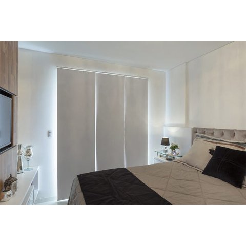 Persiana Painel (1,40Lar. x 1,80Alt.) Tecido Blackout Cinza- Vogaflex
