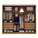 Ver imagem 4 de Guarda Roupa Casal com 1 Porta Espelhada 6 Gavetas - Diamond-cumaru Off White - Móveis Novo Horizont