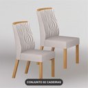 Ver imagem 1 de Kit 2 Cadeiras Maciça de Jantar Estofada Ilhéus- Arbo Design