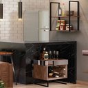 Ver imagem 1 de Conjunto Adega Espelhada 6 Garrafas e Prateleira Suspensa Estilo Industrial Loft D09 Demolição/