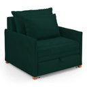 Ver imagem 6 de Poltrona Retrátil Cama Solteiro 2 em 1 Zia Confortável e Funcional Veludo Verde - Desk Design