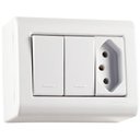 Ver imagem 4 de Caixa de Sobrepor com 2 Interruptores Simples 10 a 250 V e 1 Tomada 2p+t 10 a 250 V Lizfl