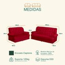 Ver imagem 4 de Conjunto de Sofá 2,00 X 1,50m 3 e 2 Lugares Suede Finlândia Vermelho