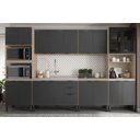 Ver imagem 1 de Cozinha Modulada 340m Firenze com Balcão 120m para Pia sem Tampo - Avena Touch/ Grafito Demóbile