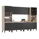 Ver imagem 3 de Cozinha Modulada 340m Firenze com Balcão 120m para Pia sem Tampo - Avena Touch/ Grafito Demóbile