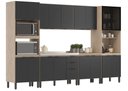 Ver imagem 3 de Cozinha Modulada 340m Firenze com Balcão 120m para Pia sem Tampo - Avena Touch/ Grafito Demóbile