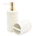 Ver imagem 1 de Kit Banheiro Lavabo 2 Peças Gotas Rose Redondo:BRANCO