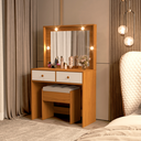 Ver imagem 3 de Penteadeira Moderna Luz Led na Moldura Design Sofisticado