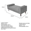 Ver imagem 2 de Recamier Baú Félix Solteiro 100cm Corano Cinza