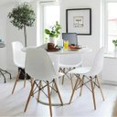 Ver imagem 3 de Kit 3 Cadeiras Decorativas Eiffel Charles Eames Branco com Pés de Madeira - Lyam Decor
