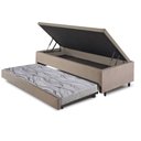 Ver imagem 1 de Bicama Box com Baú Solteirão 96x203 com Colchão Auxiliar Suede Bege