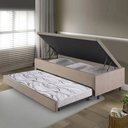 Ver imagem 4 de Bicama Box com Baú Solteirão 96x203 com Colchão Auxiliar Suede Bege