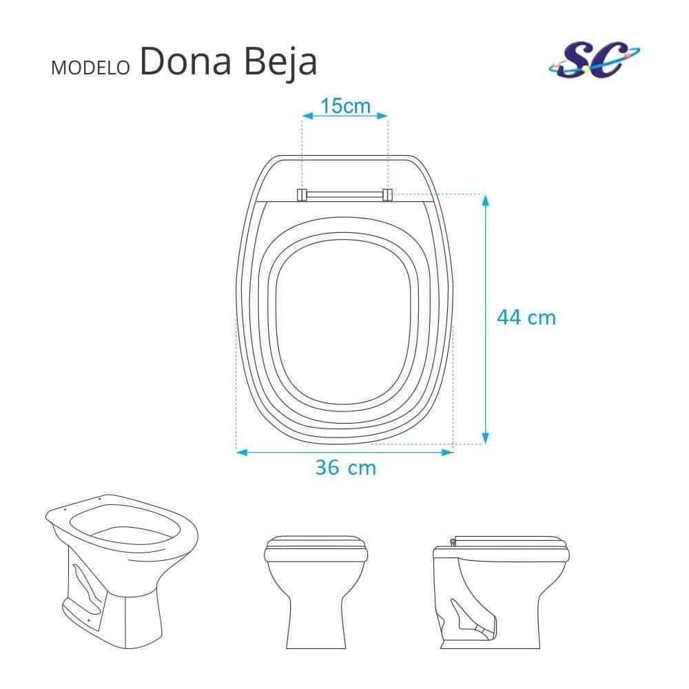 Tampa de Vaso Poliéster Decorada Golfinho e Conchas Dona Beja para Louça Santa Clara - 2