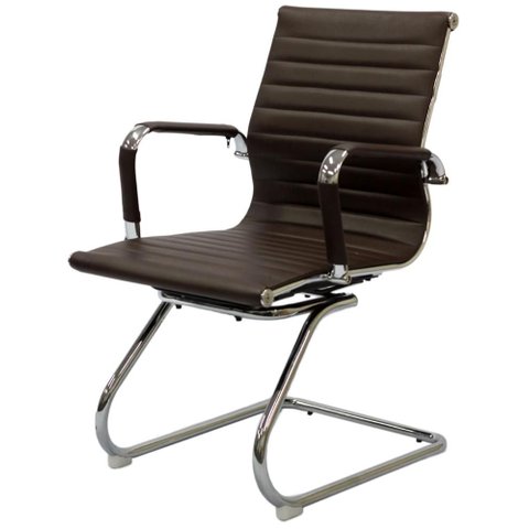 Poltrona Eames Esteirinha Fixa Cafe Base Cromada - 27187
