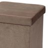 Puff Baú Desmontável para Sala Quarto Suede Marrom 38x38 - 2