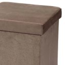 Ver imagem 2 de Puff Baú Desmontável para Sala Quarto Suede Marrom 38x38