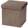 Puff Baú Desmontável para Sala Quarto Suede Marrom 38x38 - 1