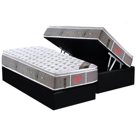 Cama Box Baú Solteiro: Colchão Molas Pocket Ensacadas Castor Light Stress Oxygen New One Face +