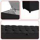 Ver imagem 7 de Recamier Baú Berlim Veludo Preto Casal 1,30m Estofado Pés PVC Preto