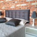 Ver imagem 5 de Cabeceira Casal Botonê 15 com Pés Suede Liso Cinza 140 X 120 Rbl