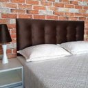 Ver imagem 4 de Cabeceira Casal Botonê 15 com Pés Suede Liso Marrom 140 X 120 Rbl