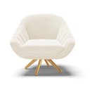 Ver imagem 4 de Kit 02 Poltronas Giratória Giovana Veludo Base Madeira MA30 - D’Rossi - Bege