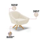 Ver imagem 7 de Kit 02 Poltronas Giratória Giovana Veludo Base Madeira MA30 - D’Rossi - Bege