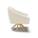 Ver imagem 5 de Kit 02 Poltronas Giratória Giovana Veludo Base Madeira MA30 - D’Rossi - Bege