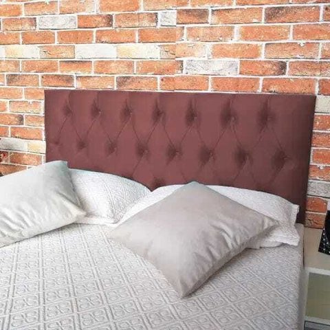 Cabeceira Solteiro Luna Suede Liso Marrom 90 x 60 Rbl