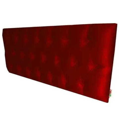 Cabeceira Solteiro Luna Suede Liso Vermelho 90 x 60 RBL