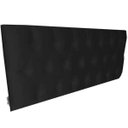 Ver imagem 2 de Cabeceira Solteiro Luna Suede Preto 90 x 60 RBL