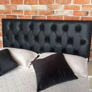 Cabeceira Casal Luna Corino Preto 140 x 60 RBL