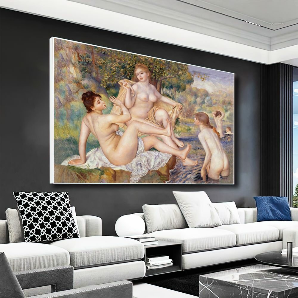 Quadro Os Grandes Banhistas Pierre Auguste Renoir:60x40 cm/DOURADA - 8