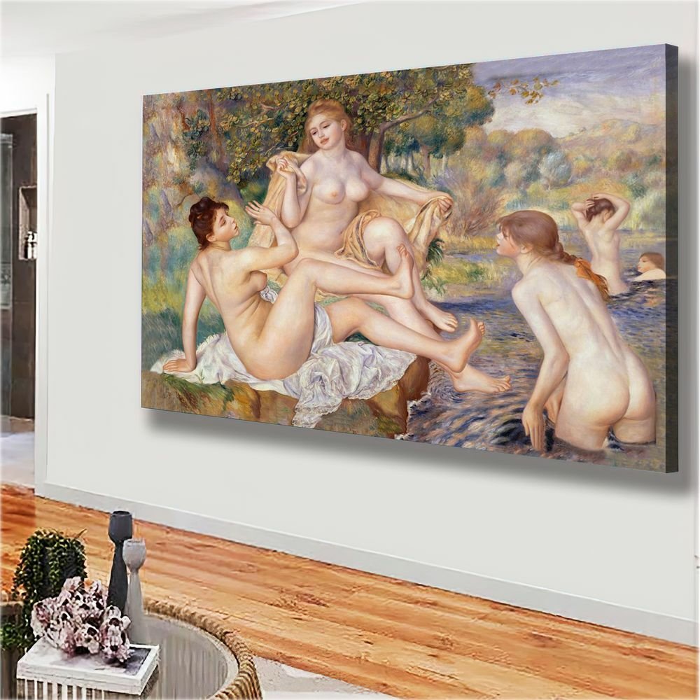 Quadro Os Grandes Banhistas Pierre Auguste Renoir:60x40 cm/DOURADA - 3