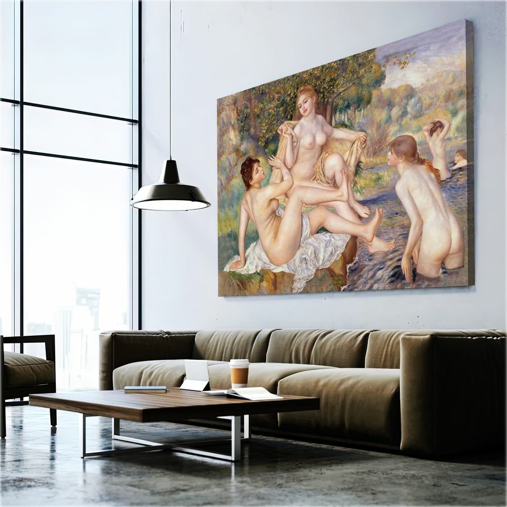 Quadro Os Grandes Banhistas Pierre Auguste Renoir:60x40 cm/DOURADA - 2
