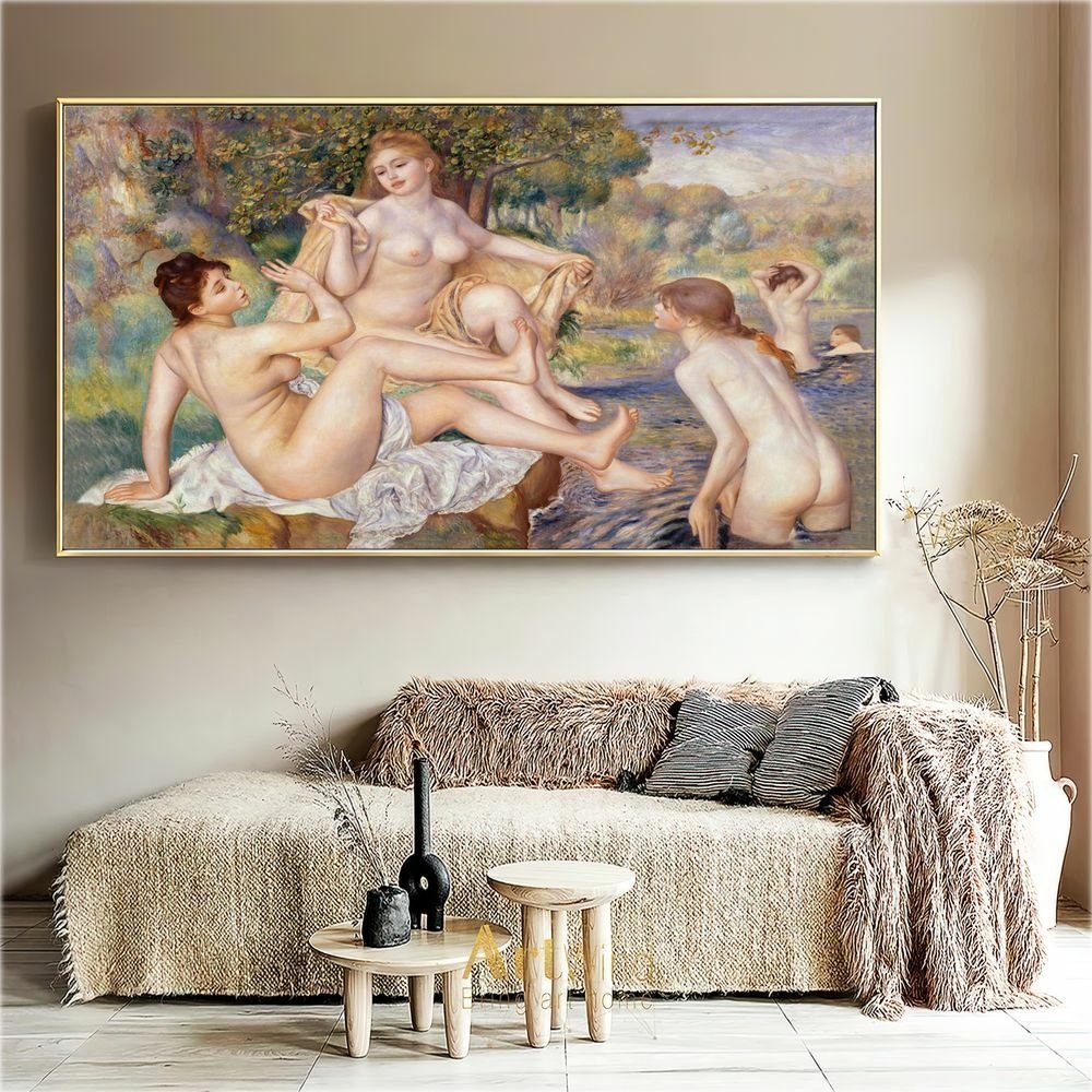 Quadro Os Grandes Banhistas Pierre Auguste Renoir:60x40 cm/DOURADA - 5